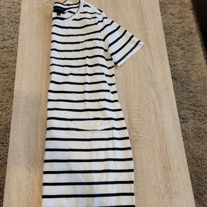 Cream with Black Stripe T-shirt dress